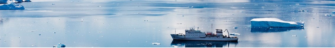 a ship sailing in polar waters